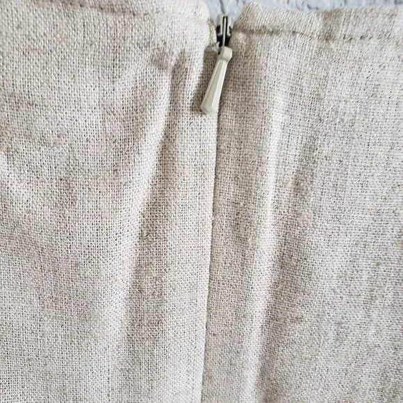 Talbots Woman Size 6 Vintage Linen Blend Maxi dress Floral embroidery Back Slit - Picture 5 of 9